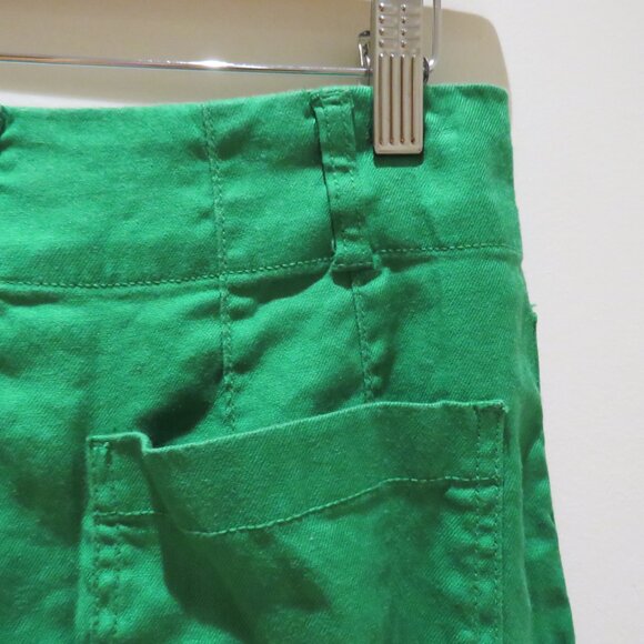 ANTHROPOLOGIE MAEVE The Colette Cropped Wide Leg Linen Pants in Bright Green 25 - Picture 13 of 15
